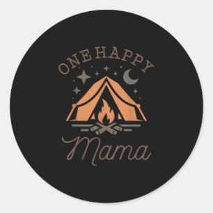 Ein glücklicher Mama-Camper 1. Geburtstag Camping- Runder Aufkleber