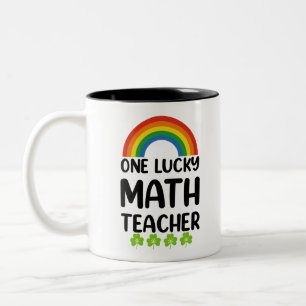 Ein glücklicher Mathematiklehrer St. Patrick's Day Zweifarbige Tasse