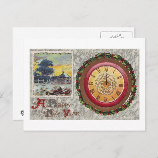 Ein glücklicher Neujahrsschauer Feiertagspostkarte (Vorne/Hinten)