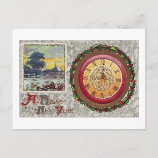Ein glücklicher Neujahrsschauer Feiertagspostkarte (Vorderseite)