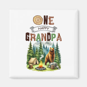 Ein glücklicher Opa-Camper zum ersten Geburtstag C Magnet