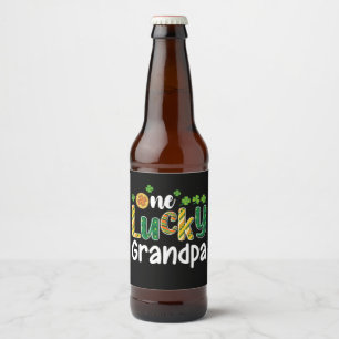 Ein glücklicher Opa Matching Family St Patrick's D Bierflaschenetikett
