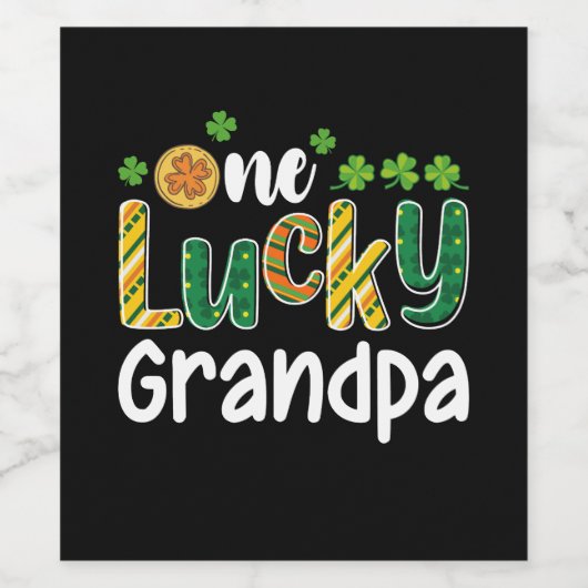Ein glücklicher Opa Matching Family St Patrick's D Weinetikett (Einzelnes Label)