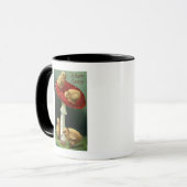 Ein glücklicher Osterhühner auf dem Roten Pilz Tasse (Vorderseite Links)