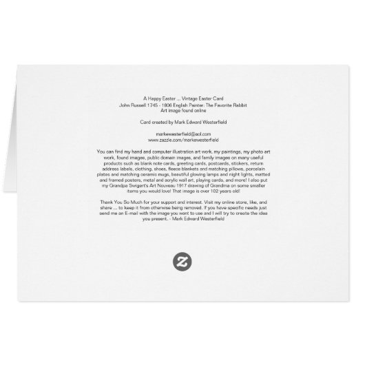 Ein glücklicher Ostern ... Vintage Osterkarte (Rückseite Horizontal)