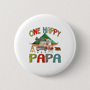 Ein glücklicher Papa Camper 1. Geburtstag Junge Ca Button