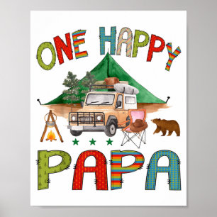 Ein glücklicher Papa Camper 1. Geburtstag Junge Ca Poster