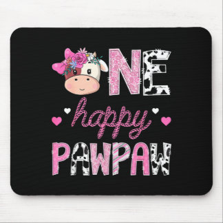 Ein glücklicher Papaya 1. Geburtstag Mädchen rosa  Mousepad
