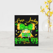Ein glücklicher Patrick's Day Schulbusfahrer Flieg Karte (Gelbe Blume)