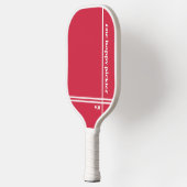 Ein glücklicher Pickler Red White Initials Funny Pickleball Schläger (Links)