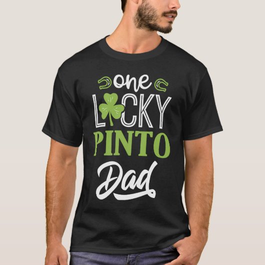 Ein glücklicher PINTO-Pferdevater Irisches Reiten T-Shirt (Vorderseite)