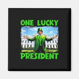 Ein glücklicher Präsident Trump St Patricks Day Ir Magnet