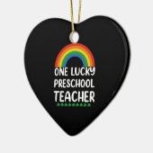 Ein glücklicher Preschool-Lehrer St. Patrick's Day Keramik Ornament (Links)