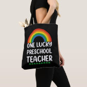 Ein glücklicher Preschool-Lehrer St. Patrick's Day Tasche (Von Nahem)