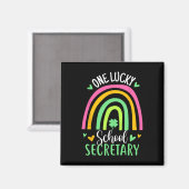 Ein glücklicher Schulsekretär Regenbogen Kleeblatt Magnet (Vorderseite/Rückseite)