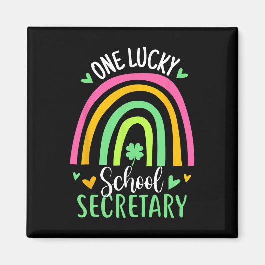 Ein glücklicher Schulsekretär Regenbogen Kleeblatt Magnet (Vorne)