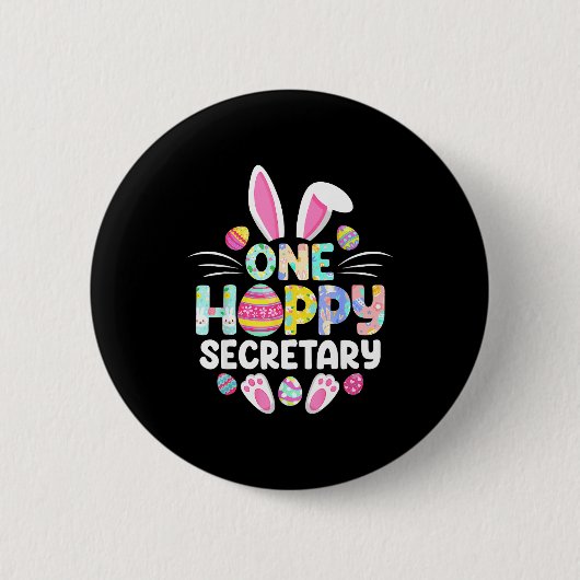 Ein glücklicher Sekretär Lustiger Ostertag Button (Vorderseite)