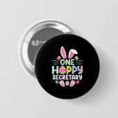 Ein glücklicher Sekretär Lustiger Ostertag Button (Vorne & Hinten)