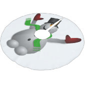 Ein glücklicher Snowman Polyester Weihnachtsbaumdecke (Schrägansicht)