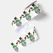 Ein glücklicher Snowman Satinband (Rückseite)