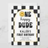 Ein glücklicher Typ 1. Geburtstag Einladung (Vorderseite)