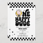 Ein glücklicher Typ 1. Geburtstag Einladung (Vorne/Hinten)