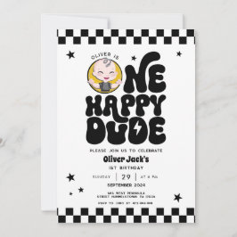 Ein glücklicher Typ 1. Geburtstag Einladung