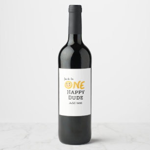 Ein glücklicher Typ 1 glücklicher Geburtstag Smile Weinetikett