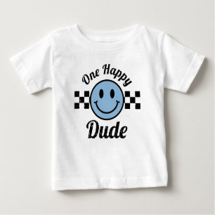 Ein glücklicher Typ Blue Happy Smile Geburtstag Ma Baby T-shirt