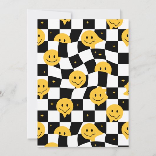 Ein glücklicher Typ erblickte glückliche Emoji 1. Einladung (Rückseite)