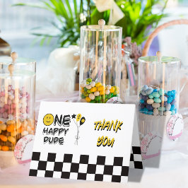 Ein glücklicher Typ Gelbes Lächeln Erster Geburtst Dankeskarte