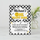 Ein glücklicher Typ Junge Einladung zum 1. Geburts (Stehend Vorderseite)