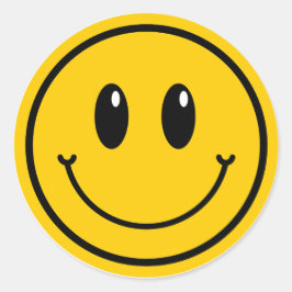 Ein glücklicher Typ Lächeln Emoji Erster Geburtsta Runder Aufkleber