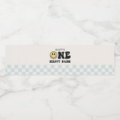 Ein glücklicher Typ Lächeln Gesicht erste Geburtst Wasserflaschenetikett (Einzelnes Label)