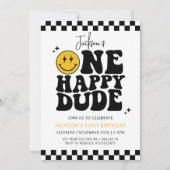 EIN GLÜCKLICHER TYP Lächeln Gesicht ersten Geburts Einladung (Vorderseite)