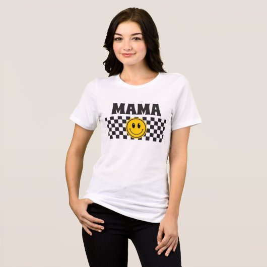 Ein glücklicher Typ Lächeln Gesicht Mama Shirt (Vorderseite voll)