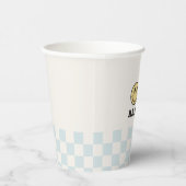 Ein glücklicher Typ lächelt Gesicht ersten Geburts Pappbecher (Rechts)