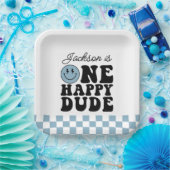 Ein glücklicher Typ Papierplatten in Blau Pappteller (Party)