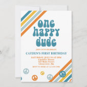 Ein glücklicher Typ Retro Junge Erstgeburt Einladu Einladung (Vorderseite)