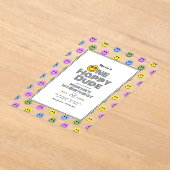 "Ein glücklicher Typ!" Retro Smile Face 1. Geburts Acryleinladungen (Ablage )