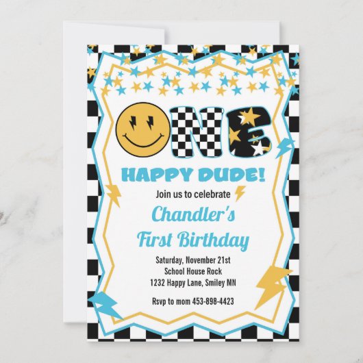 Ein glücklicher Typ - Rock Star Einladung (Vorderseite)