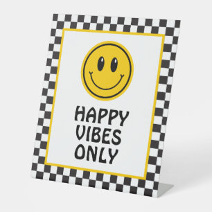Ein glücklicher Typ Smile Face Table Zeichen Sockelschild