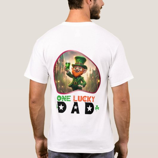 Ein glücklicher Vater - Leprechauns Fun-Pot T-Shirt (Rückseite)