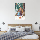 Ein glücklicher Weihnachtsmann mit Weihnachten Leinwanddruck (Insitu (Schlafzimmer))