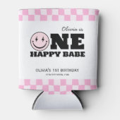 Ein glückliches Babe Pink gekreuzt Geburtstag Dosenkühler (Vorderseite)