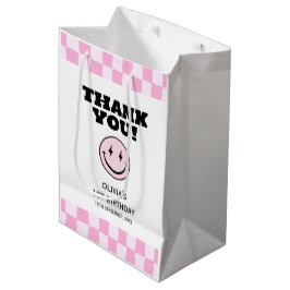 Ein glückliches Babe Pink gekreuzt Geburtstag Mittlere Geschenktüte