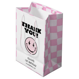 Ein glückliches Babe Pink gekreuzt Geburtstag Mittlere Geschenktüte