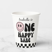 Ein glückliches Baby Mädchen erster Geburtstag