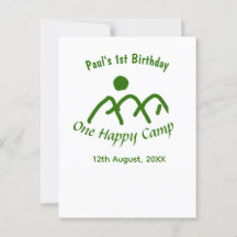 Ein glückliches Camp grüne Bergsonne 1. Geburtstag