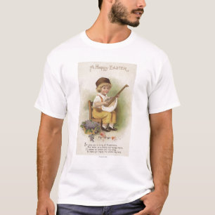 Ein glückliches EasterBoy mit Ei-Muschel-Gitarre T-Shirt